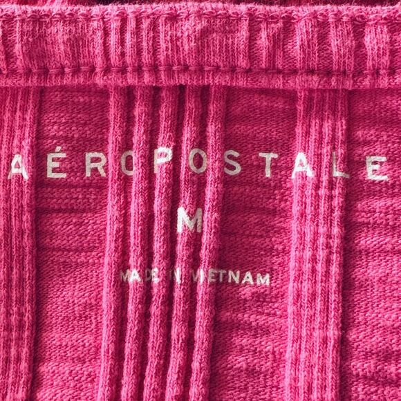 Aeropostale Medium Cropped Tank Top Spaghetti Strap Stretch Sweetheart Neck Pink - Picture 3 of 4